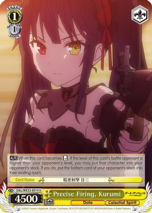 Precise Firing, Kurumi (Parallel Foil) (DAL/WE33-E014 U) - Date A Bullet