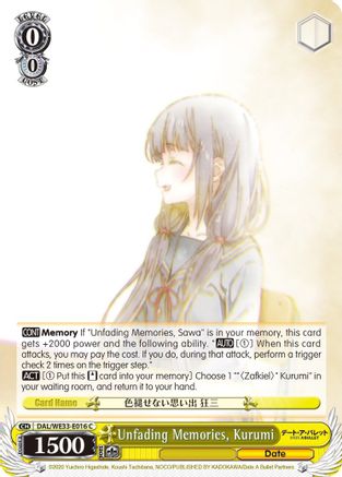 Unfading Memories, Kurumi (Parallel Foil) (DAL/WE33-E016 C) - Date A Bullet