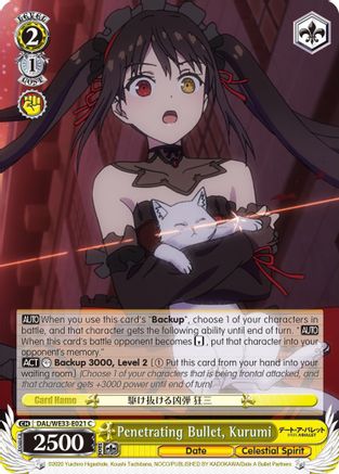 Penetrating Bullet, Kurumi (Parallel Foil) (DAL/WE33-E021 C) - Date A Bullet