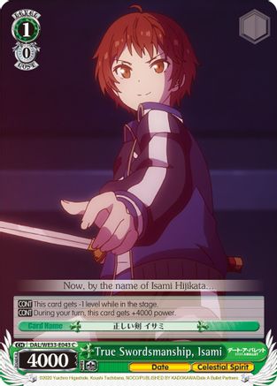 True Swordsmanship, Isami (DAL/WE33-E043 C) - Date A Bullet