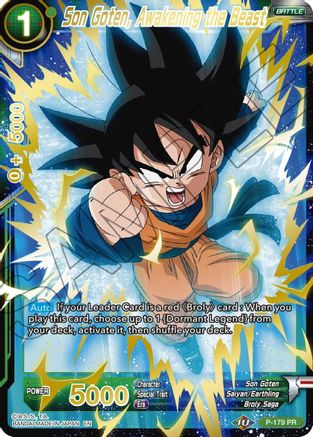 Son Goten, Awakening the Beast (Gold Stamped) (P-179) - Mythic Booster Foil
