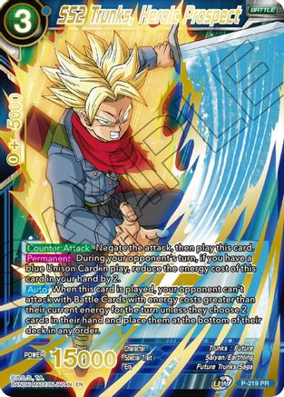 SS2 Trunks, Heroic Prospect (Gold Stamped) (P-219) - Mythic Booster Foil