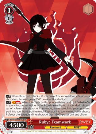 Ruby: Teamwork (SR) (RWBY/WX03-T07S SR) - RWBY
