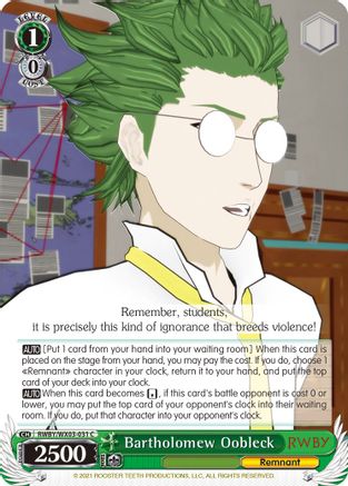 Bartholomew Oobleck (RWBY/WX03-031 C) - RWBY