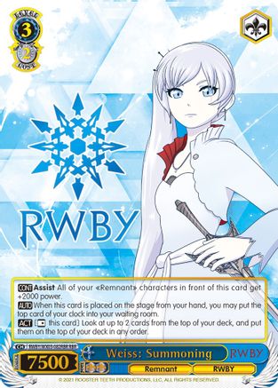 Weiss: Summoning (RBR) (RWBY/WX03-082RBR RBR) - RWBY