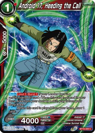 Android 17, Heeding the Call (BT16-009) - Realm of the Gods