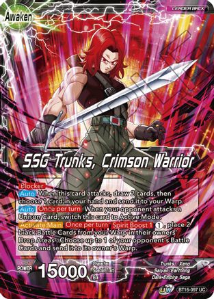 Trunks // SSG Trunks, Crimson Warrior (BT16-097) - Realm of the Gods