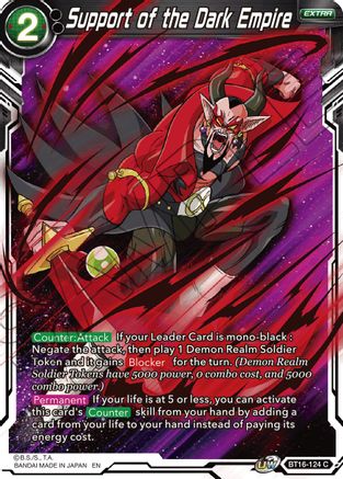 Support of the Dark Empire (BT16-124) - Realm of the Gods Foil