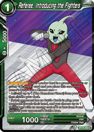 Referee, Introducing the Fighters (BT16-066) - Realm of the Gods Foil