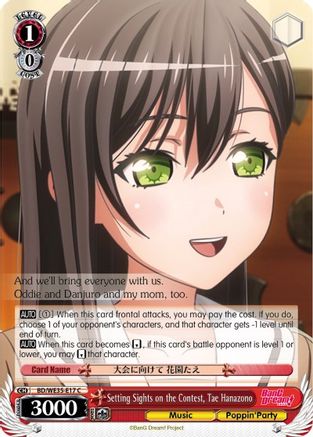 Setting Sights on the Contest, Tae Hanazono (Parallel Foil) (BD/WE35-E17 C) - Poppin’Party x Roselia