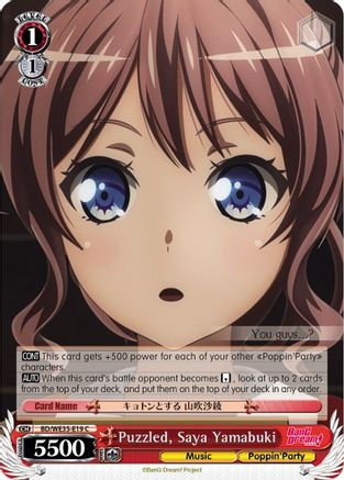 Puzzled, Saya Yamabuki (BD/WE35-E19 C) - Poppin’Party x Roselia