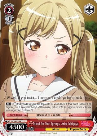 Mood for Hot Springs, Arisa Ichigaya (Parallel Foil) (BD/WE35-E21 C) - Poppin’Party x Roselia