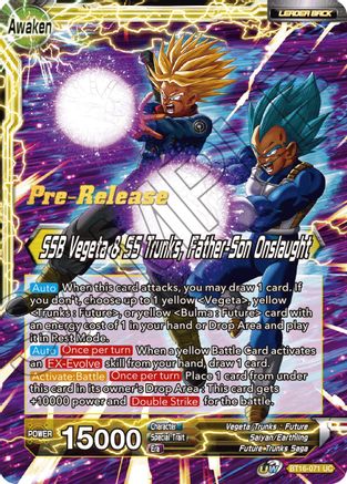 Trunks // SSB Vegeta & SS Trunks, Father-Son Onslaught (BT16-071) - Realm of the Gods PreRelease Cards