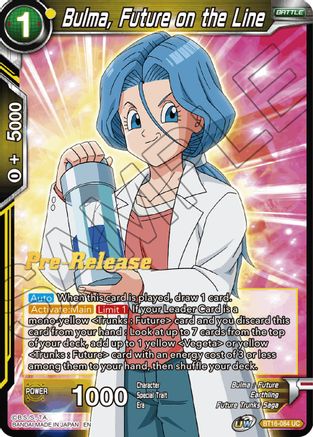 Bulma, Future on the Line (BT16-084) - Realm of the Gods PreRelease Cards