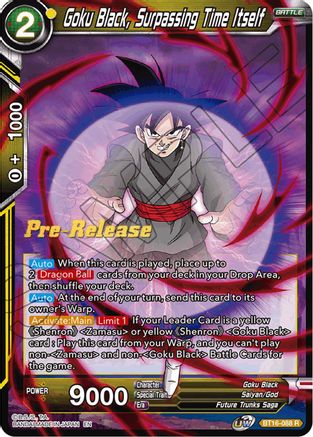 Goku Black, Surpassing Time itself (BT16-088) - Realm of the Gods PreRelease Cards