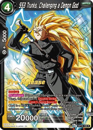 SS3 Trunks, Challenging a Demon God (BT16-108) - Realm of the Gods PreRelease Cards