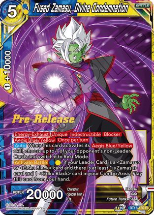 Fused Zamasu, Divine Condemnation (BT16-130) - Realm of the Gods PreRelease Cards