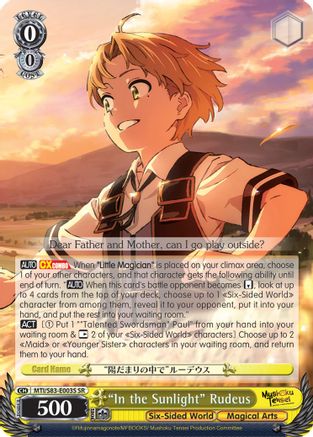"In the Sunlight" Rudeus (SR) (MTI/S83-E003S SR) - Mushoku Tensei: Jobless Reincarnation