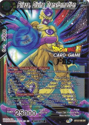 Frieza, Divine Transformation (Card Game Fest 2022) (BT12-100) - Tournament Promotion Cards Foil