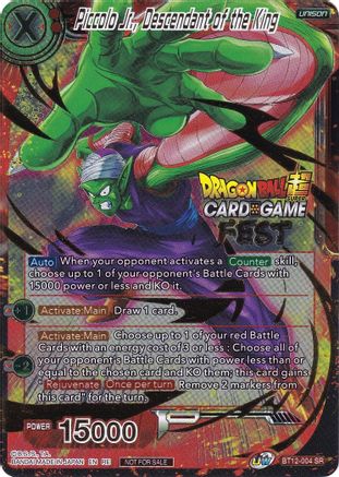 Piccolo Jr., Descendant of the King (Card Game Fest 2022) (BT12-004) - Tournament Promotion Cards Foil