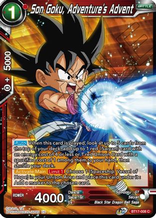 Son Goku, Adventure's Advent (BT17-008) - Ultimate Squad Foil