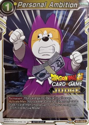 Personal Ambition (Judge Pack Vol.11) (BT5-103) - Tournament Promotion Cards Foil