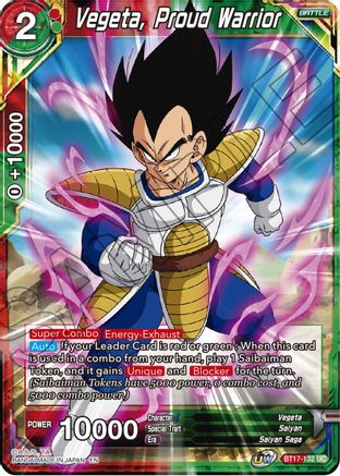 Vegeta, Proud Warrior (BT17-132) - Ultimate Squad