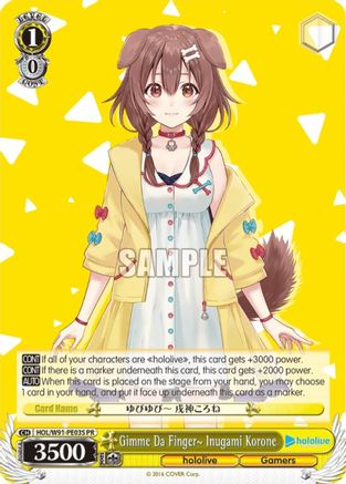 Gimme Da Finger~ Inugami Korone (Bushiroad on the Road 2022) (HOL/W91-PE03 PR) - hololive production