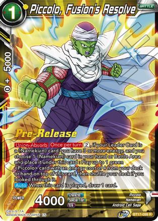Piccolo, Fusion's Resolve (BT17-099) - Ultimate Squad PreRelease Cards