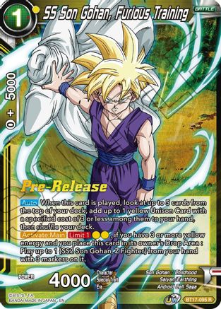 SS Son Gohan, Furious Training (BT17-095) - Ultimate Squad PreRelease Cards