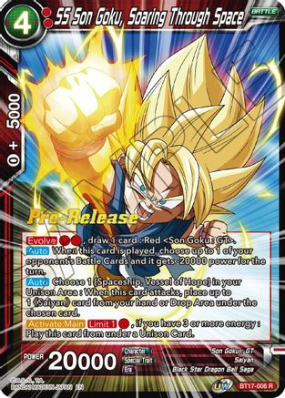 SS Son Goku, Soaring Through Space (BT17-006) - Ultimate Squad PreRelease Cards