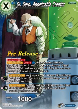 Dr. Gero, Abominable Creator (BT17-034) - Ultimate Squad PreRelease Cards