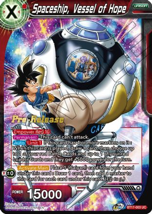 Spaceship, Vessel of Hope (BT17-003) - Ultimate Squad PreRelease Cards
