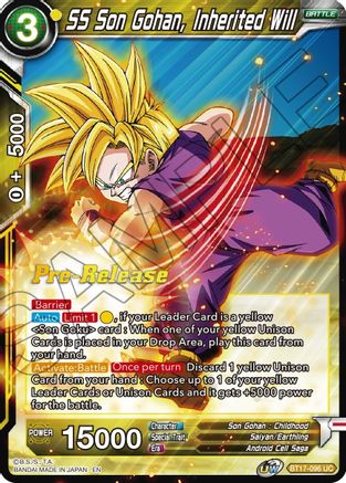 SS Son Gohan, Inherited Will (BT17-096) - Ultimate Squad PreRelease Cards