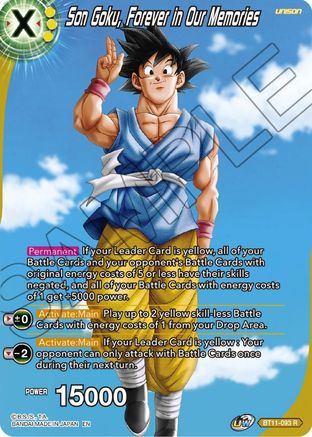 Son Goku, Forever in Our Memories (BT11-093) - Theme Selection History of Son Goku Foil