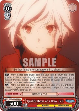 Qualifications of a Hero, Bell (DDM/S88-E055 U) - Is it Wrong to Try to Pick Up Girls in a Dungeon?