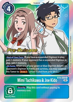 Mimi Tachikawa & Joe Kido (BT9-088) - X Record Pre-Release Cards Foil