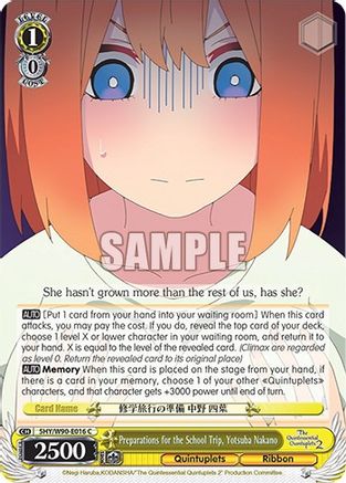 Preparations for the School Trip, Yotsuba Nakano (5HY/W90-E016 C) - The Quintessential Quintuplets 2