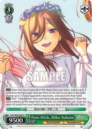 Pure Wish, Miku Nakano (5HY/W90-E027 R) - The Quintessential Quintuplets 2