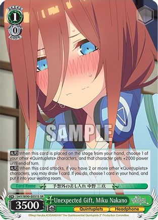 Unexpected Gift, Miku Nakano (SR) (5HY/W90-E031S SR) - The Quintessential Quintuplets 2