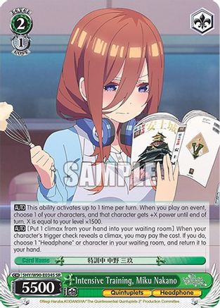 Intensive Training, Miku Nakano (SR) (5HY/W90-E034S SR) - The Quintessential Quintuplets 2
