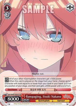 Rampaging, Itsuki Nakano (SR) (5HY/W90-E064S SR) - The Quintessential Quintuplets 2