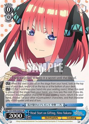 Head Start on Gifting, Nino Nakano (SR) (5HY/W90-E088S SR) - The Quintessential Quintuplets 2