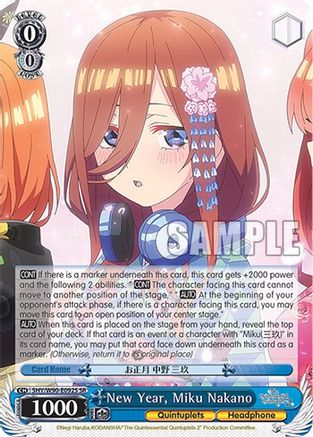 New Year, Miku Nakano (SR) (5HY/W90-E092S SR) - The Quintessential Quintuplets 2
