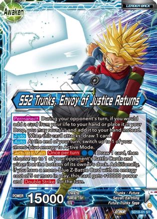 Trunks // SS2 Trunks, Envoy of Justice Returns (Silver Foil) (SD18-01) - Dawn of the ZLegends Foil