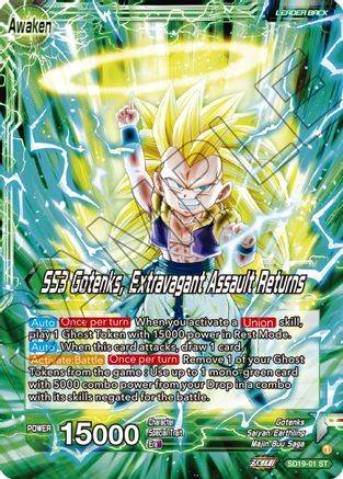 Gotenks // SS3 Gotenks, Extravagant Assault Returns (Silver Foil) (SD19-01) - Dawn of the ZLegends Foil