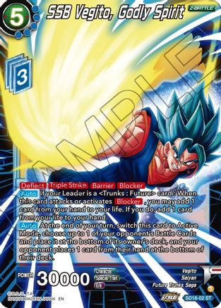 SSB Vegito, Godly Spirit (Silver Foil) (SD18-02) - Dawn of the ZLegends Foil