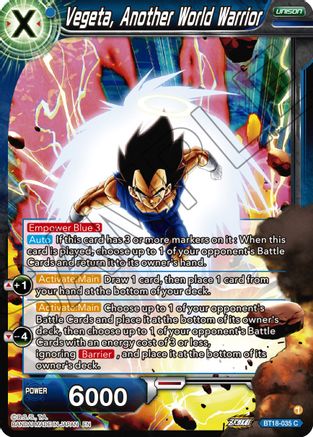 Vegeta, Another World Warrior (BT18-035) - Dawn of the ZLegends