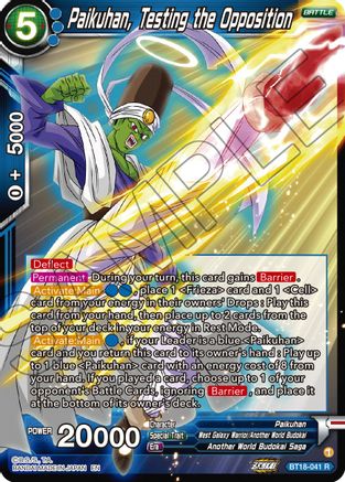 Paikuhan, Testing the Opposition (BT18-041) - Dawn of the ZLegends Foil