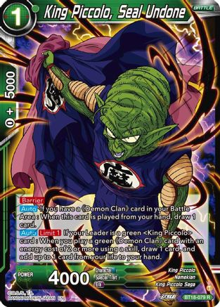 King Piccolo, Seal Undone (BT18-079) - Dawn of the ZLegends Foil